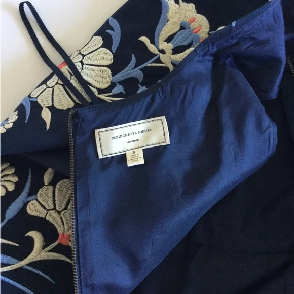 Anthropologie Gilmore Girls Moulinette Soeurs Bellflower Floral Embroidery Dress - Picture 15 of 16